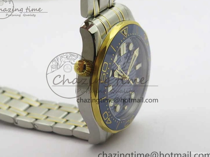 0201 2018 Seamaster Diver 300M SS YG VSF 1:1 Best Edition YG Bezel Blue Dial on SS YG Bracelet A Effortless 7897